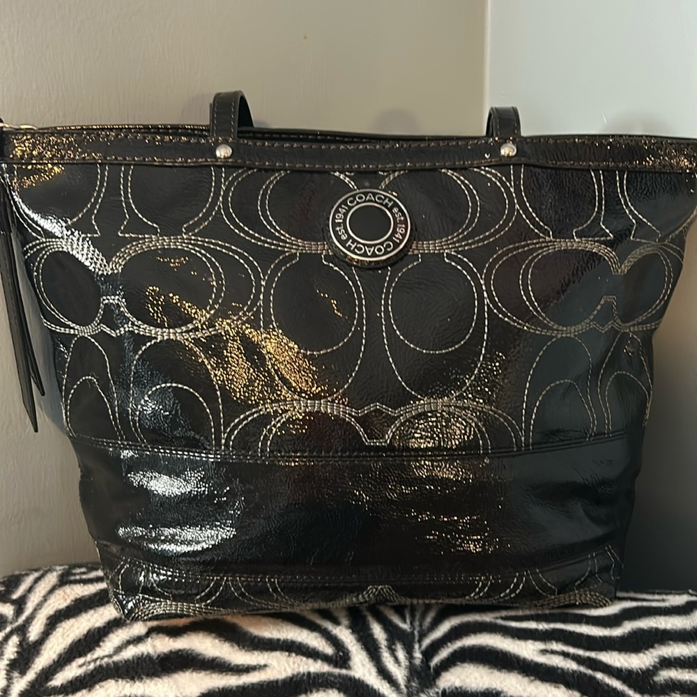 Genuine, leather coach purse